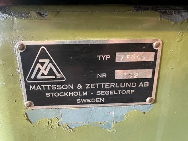 Fräs Mattsson & Zetterlund VF600 - Bild 4