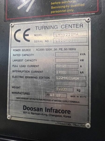 CNC-svarv DOOSAN LYNX 220MA - Bild 7